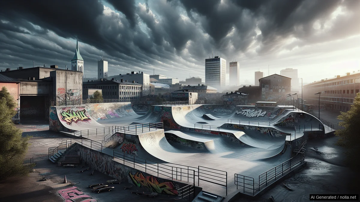 Venice Skate Park Covered in Sand to Ensure Social Distancing — skeittauksen tunnelmakuva